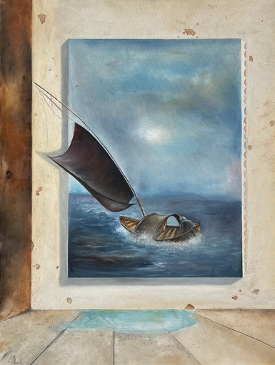Giovanni PELLICCIOLI - Gemälde - Vecchio et il mare