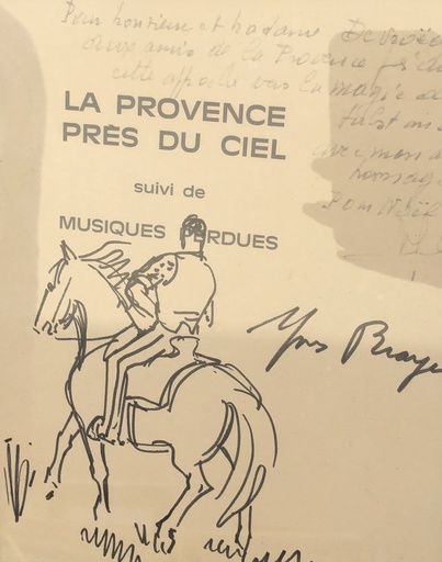 Yves BRAYER - Dibujo Acuarela - Le cavalier