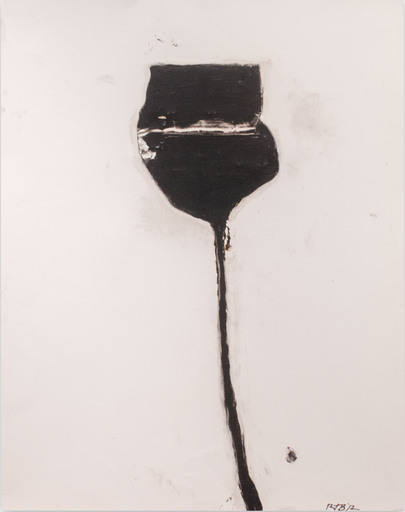 Robert BARIBEAU - 绘画 - Stem in Black #12 (Abstract painting)