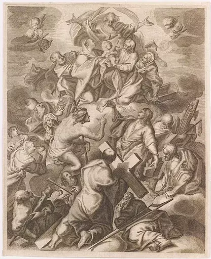 Jakob Matthias II SCHMUTZER - Pittura - "Biblical Scene", Engraving, Second Half of the 18th Century