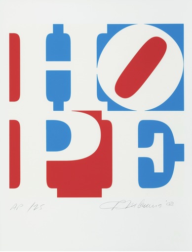 Robert INDIANA - Estampe-Multiple - Hope (Red, White, and Blue)