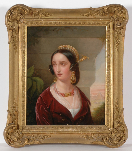Jean-Victor SCHNETZ - Pittura - "Roman beauty" oil on canvas, 1820/25