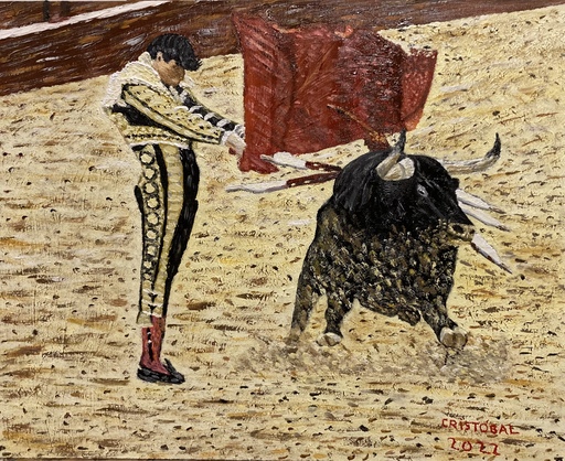 Cristobal ALESANCO - 绘画 - “ El toro y el tirero”