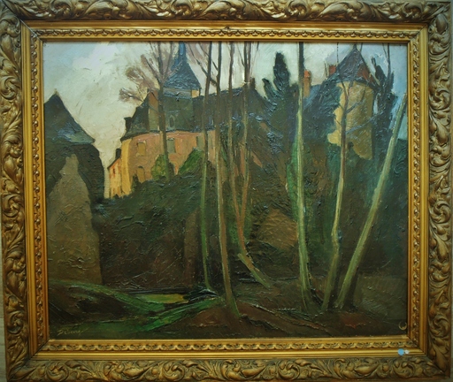 Édouard Bourgeois DEBOURG - Painting - Vue de Gargilesse circa 1925