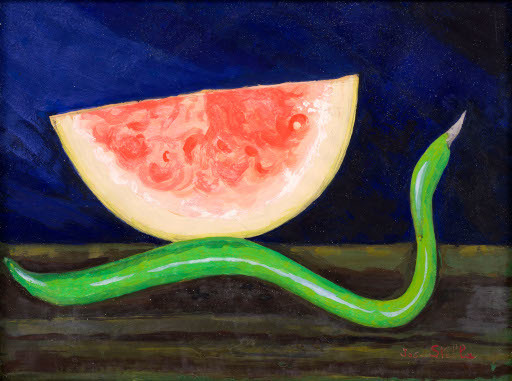 Joseph STELLA - Pittura - Watermelon and Zucchini