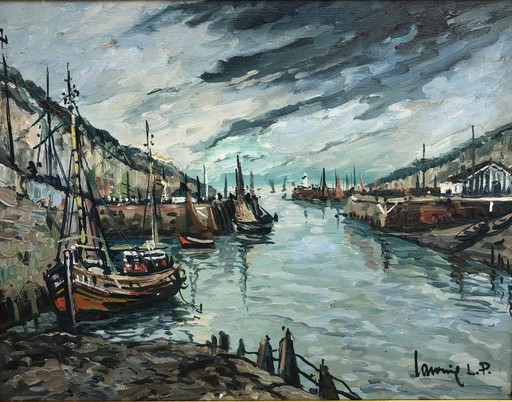 Robert L.P. LAVOINE - Peinture - Port en Bessin