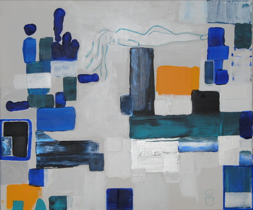 Marc ALBARANES - Gemälde - Posée dans les Bleus