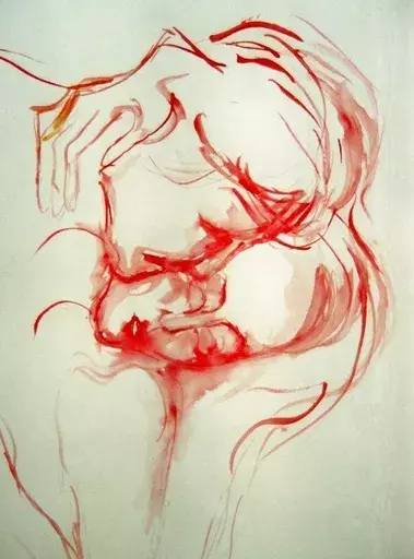 Edith STÜTZ - Drawing-Watercolor - DER KUSS 