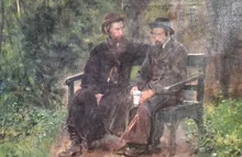 Franz SKARBINA - Painting - Jewish friends