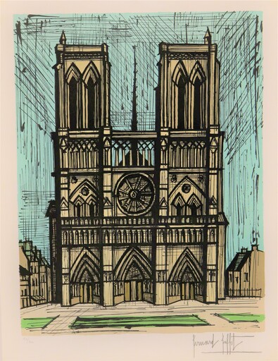 Bernard BUFFET - Grabado - Notre-Dame de Paris