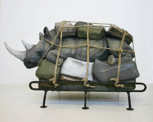 Stefano BOMBARDIERI - Sculpture-Volume - Bagaglio Rinoceronte