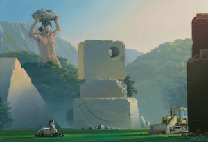 Bruno SCHMELTZ - Painting - Paysage, "Orion le géant"