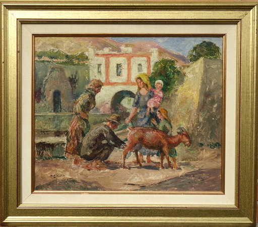 Paul Émile COLIN - Peinture - "Scéne villageoise au MAROC "