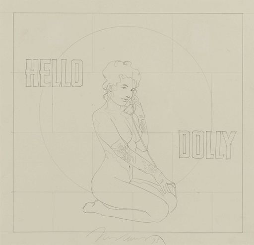 Mel RAMOS - Drawing-Watercolor - Hello Dolly