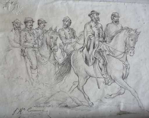José Maria ESPINOSA - Drawing-Watercolor - Soldados en la guerra de independencia de Colombia
