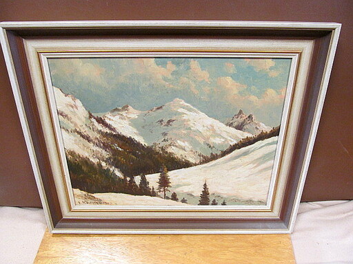 Otto NEUTSCHMANN - Gemälde - Schneebedeckte Alpengipfel im Abendlicht