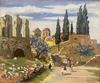 Yves BRAYER - Painting - Les ruines de Mistra.