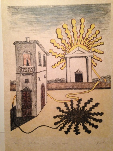 Giorgio DE CHIRICO - Estampe-Multiple - tempio del sole 1969