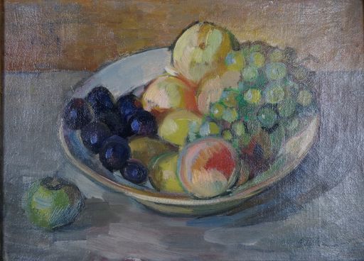 Jean EKIERT - 绘画 - Plat de fruits. Talerz z owocami.