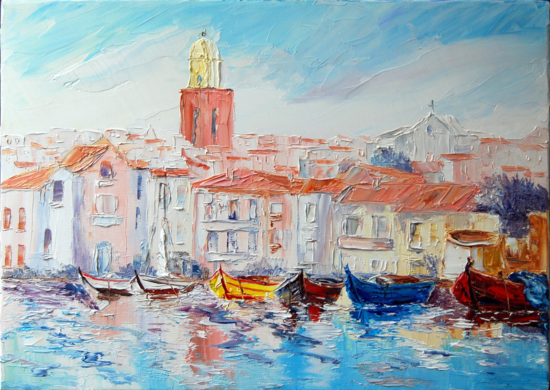 Serge Louis TUQUET Port de St-Tropez, artwork on the Marketplace ...