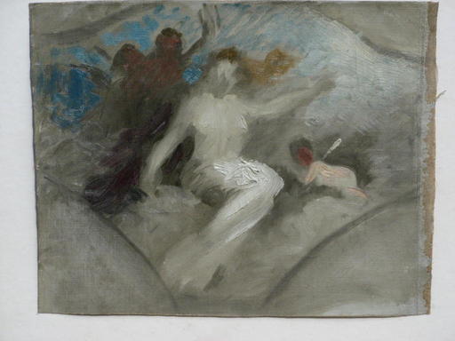 Henry Joseph CASTAING - Peinture - ETUDE POUR LE PALAIS D'HIVER DE PAU