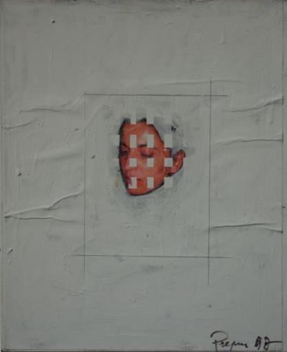 菲利普·帕斯夸 - 绘画 - Portrait of woman with pixels