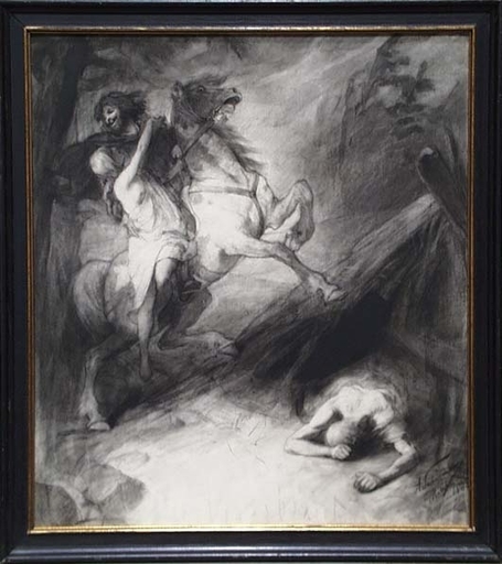 Adalbert Franz SELIGMANN - Zeichnung Aquarell - "The Rape of the Sabine Women" by Adalbert F.Seligmann