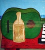 Francisco VIDAL - 绘画 - Green Guitar