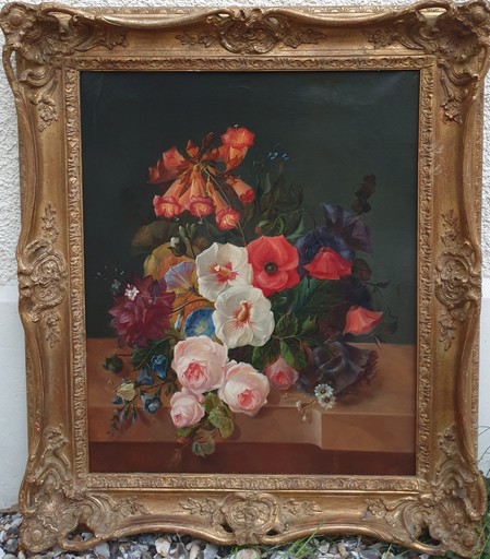 Gabriel-Dominique DUDAN - Painting - Bouquet de fleurs