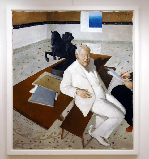Julio LARRAZ - Painting - Homer at Work