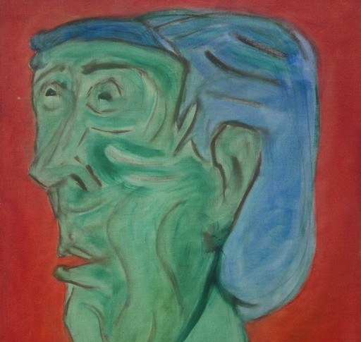 Franz Josef NOFLANER - Pintura - Grünes Gesicht