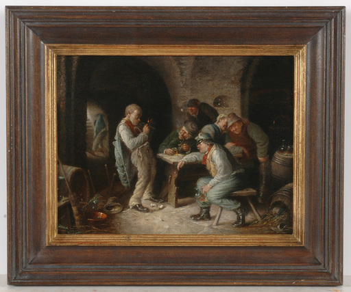 Carl SCHLEICHER - Gemälde - "Tavern scene", oil on panel, ca. 1870