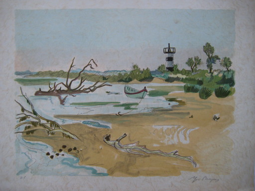 Yves BRAYER - Stampa-Multiplo - LITHOGRAPHIE SIGNÉE AU CRAYON HANDSIGNED LITHOGRAPH CAMARGUE