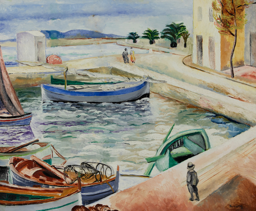Moïse KISLING - Pintura - Le port de Sanary