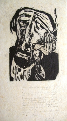 Fedor LOEVENSTEIN - Print-Multiple - Portrait of a Man Smoking