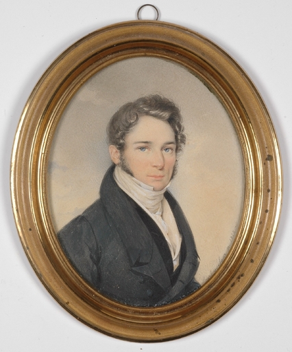 Karl VON SAAR - Painting - "Portrait of a Young Gentleman", 1824, Watercolor