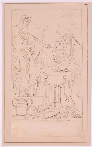 Angelica KAUFFMAN - 水彩作品 - Ink Drawing attributed to Angelica Kauffmann (1741-1807)