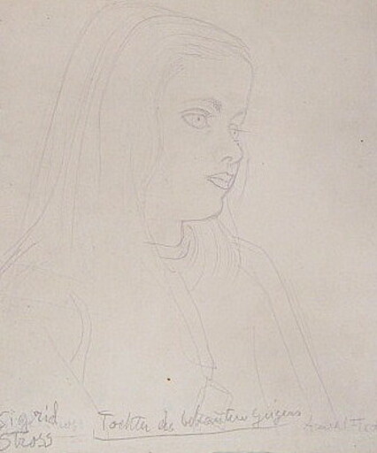 Arnold FIEDLER - Drawing-Watercolor - Sigrid Stross, Tochter des bekannten..