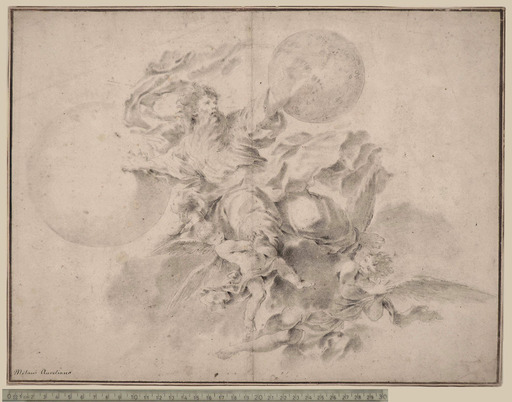 Aureliano MILANI - Zeichnung Aquarell - GOD CREATING SUN AND MOON