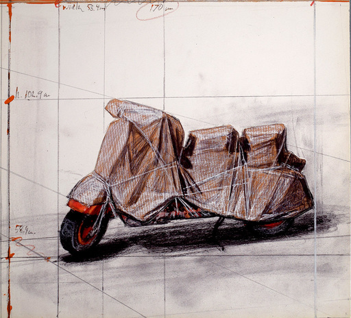 克里斯托 - 版画 - Wrapped Vespa (Project) 1963-64