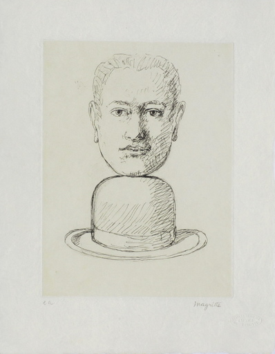 René MAGRITTE - Grabado - Man with a Bowler Hat