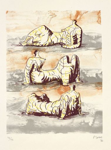 亨利•摩尔 - 版画 - Three reclining figure