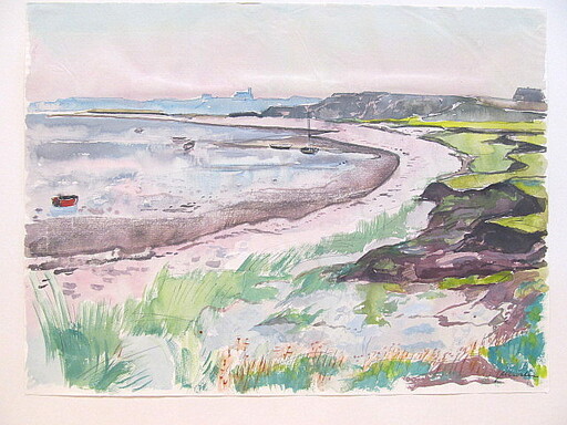 Paul MECHLEN - Drawing-Watercolor - Sylt - Strand an der Wattseite