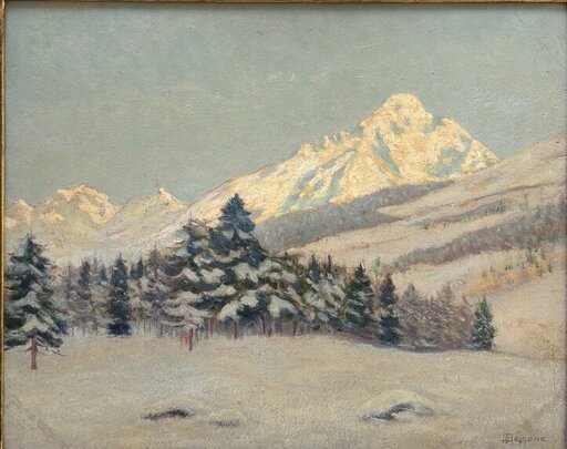 Alfredo BEISONE - Pintura - Il monte Chaberton