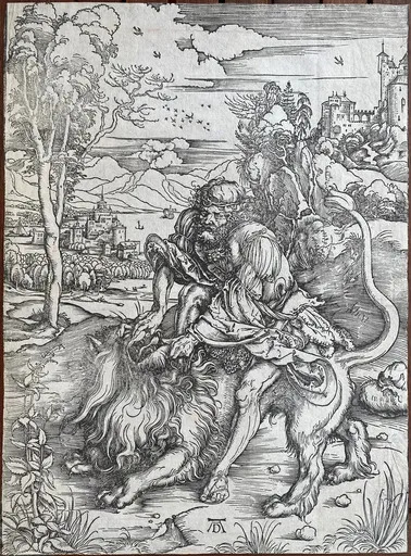 Albrecht DÜRER - Druckgrafik-Multiple - Sansone e il Leone