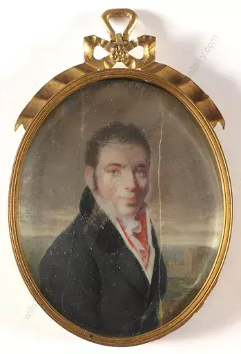 Jean Pierre Frédéric BARROIS - Miniatura - "Portrait of a gentleman", miniature on ivory, 1812