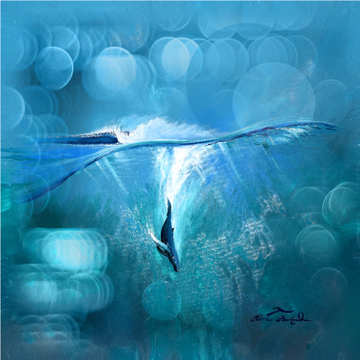 Rémi BERTOCHE - Painting - Ocean big Blu