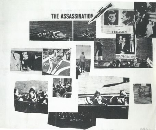 Mimmo ROTELLA - Dibujo Acuarela - The Assassination of Kennedy