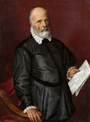 Bartolomeo PASSAROTTI - 绘画 - Ritratto di gentiluomo con lettera