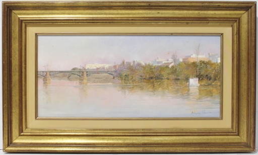 Francisco RODRIGUEZ LOBO - 绘画 - Puente de Triana (Sevilla)